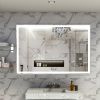 60x40 inch Oversized LED Bathroom Mirror Wall Mounted Mirror with 3 Color Modes Aluminum Frame Large Wall Mirror for Bathroom