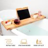 Bathtub Serving Tray Bamboo Bath Bridge Useful Storage Rack Shelf Telescopic Tablet Holder For Bathroom Home Bathtub Rack