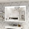 60x40 inch Oversized LED Bathroom Mirror Wall Mounted Mirror with 3 Color Modes Aluminum Frame Large Wall Mirror for Bathroom