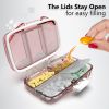 Travel Pill Organizer Moisture Proof Pill Holder Daily Medicine Organizer Box 7 Compartments with Labels