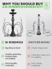 Hookah Set With Everything 4 Hose Black Hookah Set with 50x Foil Big Silicone Bowl 10x Tips 4x Mouthpiece 4x Hookah Hose Tongs