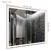 60x40 inch Oversized LED Bathroom Mirror Wall Mounted Mirror with 3 Color Modes Aluminum Frame Large Wall Mirror for Bathroom