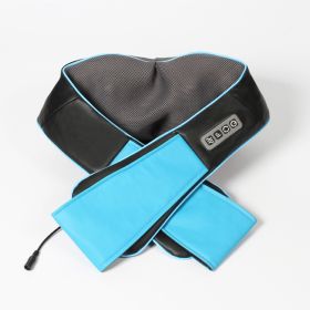 Cervical spine kneading massage shawl (Option: Black and blue no bag-UK)