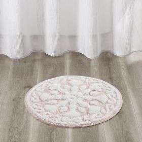 Medallion Cotton Tufted Bath Rug (Color: as Pic)